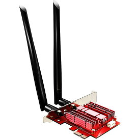 GLOTRENDS Wi-Fi 6E PCIe 無線LANカード、AX5400 内蔵Intel AX210、802.11ax、Bluetooth 5.3、WPA3、Windows 11/10（64ビット）対応