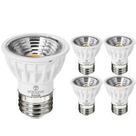 Aiwode 5.5W LED電球 E26口金 電球色2300K絶縁材料本体ハロゲン電球60W形相当、圧倒的の演色性Ra95 ビーム角度90度 調光非対応 LEDスポットライト、明るさ550lm 、5個セット。