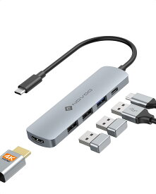 NOVOO 4K HDMI USB C ハブ 5-in-1 Type-C ハブ【4K@30Hz HDMI+3USB A 高速データ転送+PD100W 急速充電】USB ハブ USB-C アダプター タイプ C ハブ iPhone 15/15 Pro/NEC/FCCL/ASUS/Lenovo/Dynabook/MacBook Pro Air M1M2 USB-C ドック