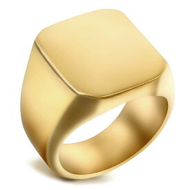 Flogno メンズリング 結婚指輪 ステンレス指輪 シンプル カジュアル 幅/15MM 男の子 学生 人気 大幅 プレゼント バレンタインデー クリスマス 記念日 誕生日 ゴールド｢31号｣