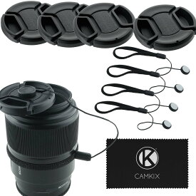 CamKix レンズキャップバンドル - スナップオン・レンズカバー4つ ニコン、キャノン、ソニーを含むDSLRカメラ用 - レンズキャップキーパー付き（72ミリ）