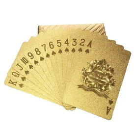 XSAJU トランプ プラスチック カード 折れにくい 防水 カードゲーム マジック 専用箱付き (ゴールド)