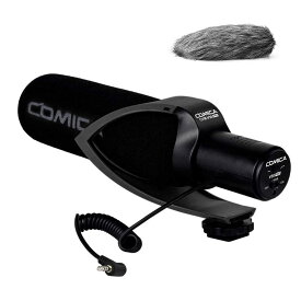 Comica CVM-V30 PROカメラマイク単一指向性コンデンサーガンビデオマイク一眼レフマイクキヤノン、ソニー、パナソニック用マイク(3.5mm)(黒)