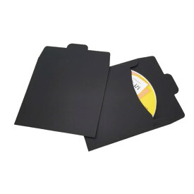 DIZLAS CD DVD ブルーレイ ディスクケース カバー クラフト紙 封筒 包装 12.5×12.5cm 40枚セット (無地ブラック)