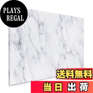 【送料無料】Navaris ホワイトボード マグネットボード 60 x 40 cm - マグネット 壁掛け おしゃれ MDF メモボード オフィス 会議室 在宅用 - 白マーブル