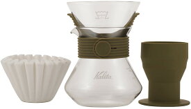 Kalita (カリタ) コーヒードリッパー ウェーブスタイルアップ カーキ 2~4人用 #185 #35245