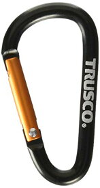 TRUSCO(トラスコ) カラビナ 線径5mmX50mm D型 ブラック TKN550BK