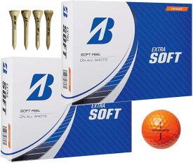 BRIDGESTONE ブリヂストン ゴルフボール EXTRA SOFT エクストラ ソフト 2023年 モデル おまけ付き (2ダース_オレンジ)