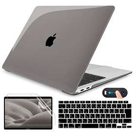 CISSOOK MacBook Air 13 ケース 2021 2020 A2179 A2337 M1 対応 グレー 2021 改良新型 Mac Book Air 13インチ カバー ハードケース 薄型 軽量 日本語 a2179/a2337 キーボードカバー JIS配列 画面 保護フィルム webcam cover付き