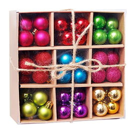Ansimple クリスマス オーナメント 飾り ボール 3cm 約99個セット カラフル クリスマスの装飾 ツリーの飾り 店舗 会場 パーティー小道具