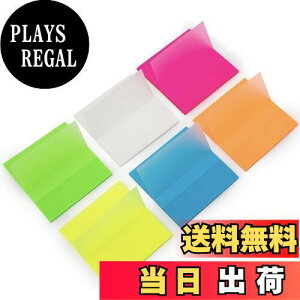 【送料無料】YUBX 付箋 透明 6色 セット 50枚*6冊 おしゃれなマカロン色 書き込み可能なメモ 半透明ふせん 防水 粘着性 プランナー、メッセージ、学校、資料注釈にの使用 (75x75mm)