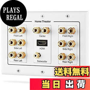 【送料無料】Fosmon ホームシアタースピーカー壁プレートコンセント オーディオ分配コンセントパネル銅 バナナプラグバインディングポスト スピーカーサウンドオーディオコネクタ挿入ジャ