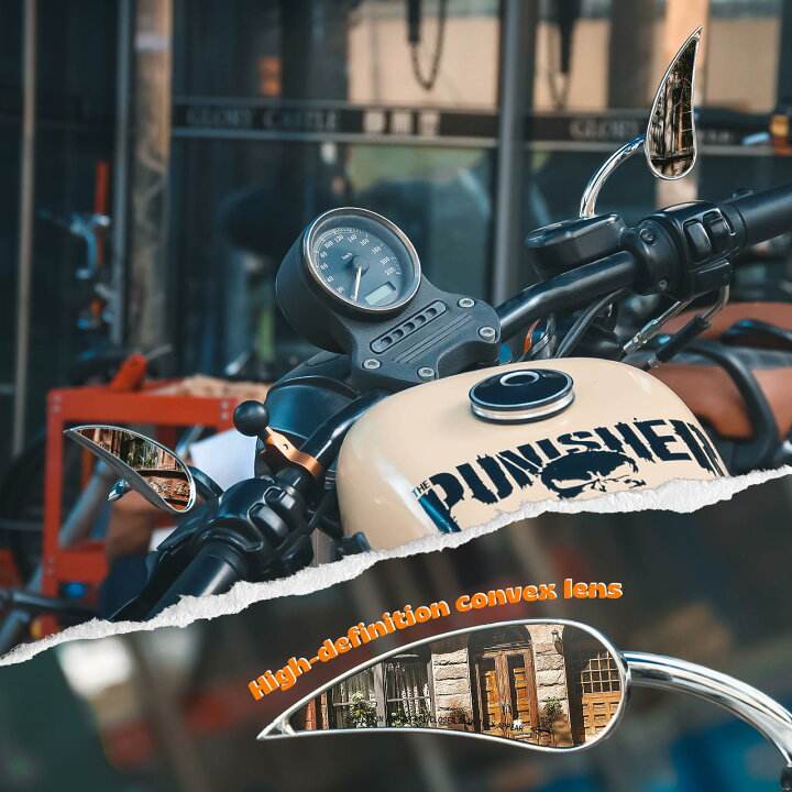 楽天市場】WTZMOTOオートバイクバックミラークロム色 デュアルスポーツ 