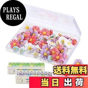 【送料無料】RuiChy プッシュピンタック ストレージ ボックス 付き 装飾 フラワ フラワーサムタック サム タック カラフル マーキングピン ホワイト ボード コルク ボード 写真 壁 地図 掲示板