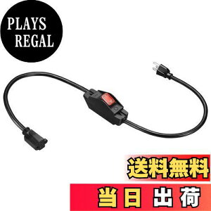 【送料無料】PATIKIL 長さ90cm 屋外 延長コード 防水スイッチ付き 3プロング 延長ケーブル1875W 14AWG 電気機器用 切換可能 電源コード ブラック