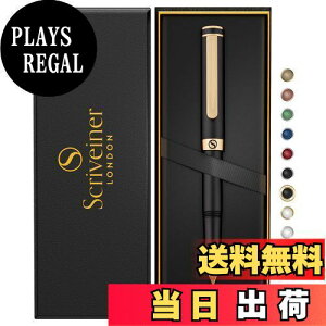【送料無料】Scriveiner 高級 EDC 万年筆(ミディアム) 華やか マットブラック ポケット ペン 2クローム仕上げ Schmidt ドイツ製ペン先 コンバーター 最高のライティングペン ギフトセット 男性