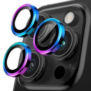 【送料無料】Podick カメラフィルム iPhone 16 Pro/16 Pro Max用 カメラカバー 9H強化ガラス アルミ合金 アイフォン16プロ/16Pro Max用 カメラ保護 キズ防止 耐衝撃 高透過率 黒縁取り 露出オーバー防止