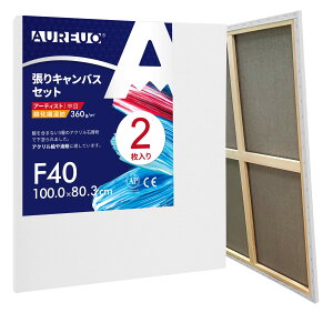 【送料無料】AUREUO 張りキャンバス セット F40 (100cmX80.3cm) 中目 綿化繊混紡 2枚 初心者 絵画用具 芸術絵創作 現代油絵 美術装飾 水彩画・油絵画・アクリル兼用