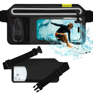 【送料無料】Handodo スマホ 防水ケース 防水ポーチIPX8完全防水 ウエストポーチ タッチ可能 指紋認証/顔認証対応 水中撮影 高透過率 長さ調整可能 iPhone/Android 7.0インチ以下全機種対応 海 プー
