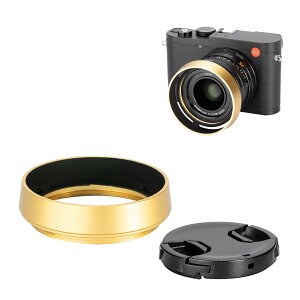 【送料無料】JJC メタル ねじ込む式 レンズフード ライカ Leica Q3 Q3 43 Q2 Q用 Leica Q用 レンズフード互換 レンズキャップ付き ブラス(純正レンズキャップが使えない)