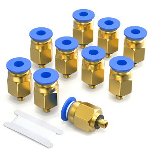 【送料無料】TAILONZ PNEUMATIC 公直6MM管外径x M5ねじプッシュジョイントPC6-M5(10個入り)