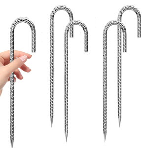 【送料無料】Niesporek 固定ピン 30cm キャンプペグ ロープ止め金具 ペグ ロープ止め杭 スチール鍛造ペグ タープペグ 高強度 サッカーゴール トランポリン 岩場 砂浜 砂利 硬い土 草地 農業用 4