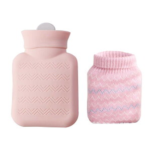 【送料無料】BAOYOUNI 湯たんぽ ゆたんぽ シリコン製 ニットカバー付き 携帯便利 ミニサイズ 冷え対策 保温 グッズ 冷熱両用 電子レンジでもOK 暖かい キュート おしゃれ 秋冬対策 エコ 節電 保