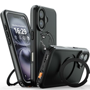 【送料無料】【防水・スタンド機能・MagSafe対応】UMITTOS iPhone 16 用 ケース 防水 衝撃吸収 水中撮影対応 顔認証対応 全面保護 完全防水 防雪 防塵 滑り止め 手持ちやすい 頑丈 耐衝撃 ストラッ