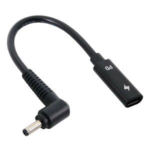 【送料無料】JSER Type C USB-C メス入力 - DC電源 PD充電ケーブル。 18-20V (4.0x1.3mm)ノートパソコン用