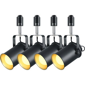 【送料無料】Dotoy ダクトレール用 スポットライト 4個セット E26口金 黒 ダクトレール LED電球 60W形相当 電球色 9W 800lm ライティングバー用照明器具 ledスポットライト 人気 (黒 + 電球色)