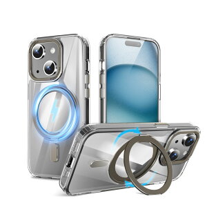 �y���������zQUEASON�yiPhone 15 �p MagSafe�Ή� �P�[�X�z360°��]�X�^���h ���C�����X�[�d�Ή� iphone15 �P�[�X �����O�t�� �ČRMIL�K�i iphone 15 �P�[�X magsafe �������� �����h�~ �A�C�t�H��15 �P�[�X ��