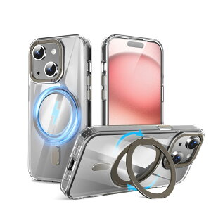 【送料無料】QUEASON【iPhone 15Plus 用 MagSafe対応 ケース】360°回転スタンド ワイヤレス充電対応 いphone15plus ケース リング付き 米軍MIL規格 iphone 15 plus ケース magsafe 超強磁力 落下防止 iphone15plus ケ