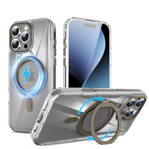 【送料無料】QUEASON【iPhone 16Pro 用 MagSafe対応 ケース】360°回転スタンド ワイヤレス充電対応 iphone 16 pro 用 ケース リング付き 米軍MIL規格 いphone16pro 用 ケース 超強磁力 落下防止iphone16pro 用 ケ