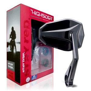 【送料無料】デイトナ(Daytona) HIGHSIDER(ハイサイダー) バイク用 バーエンドミラー 片側1本 新保安基準適合 ECE規格クリア ヴィクトリー ブラック 96693