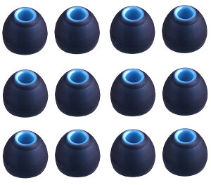 �y���������zA-Focus �C���[�s�[�X JBLT110BT,ARKARTECHT6,SONYMDR/XBA �����a�_�C��3.8mm�|4.0mm�C���z���ɑΉ� �n�C�u���b�h�C���[�s�[�X �V���R���� �������� �ϋv�� 12��6�y�A Black�]Blue L�T�C�Y