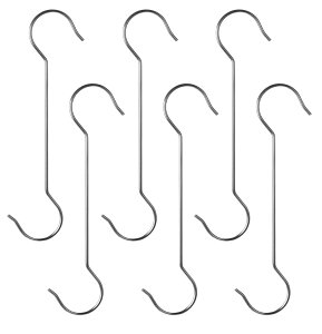 【送料無料】Maydahui S字フック(6 個 セット 銀色 大 40 cm)ステンレスフック 錆防止 ロングフック 収納 S 特大 s型 金属 フック おしゃれ 長いフック クローゼット ベランダ用 植物 ハンガー