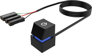 【送料無料】Parishop デスクトップPCケース電源ボタン机械青軸RGB灯2メートル延長線簡単コンパクトで便利 コンピュータ電源スイッチボタン、デスクトップオンオフ制御アダプタ (ブラック)