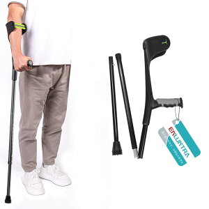 【送料無料】ENLUNTRA クラッチ杖 男性用 軽量 折り畳み 松葉杖 女性用 ロフストランドクラッチ ロフストランド杖 杖 介護杖 アルミ 丈夫 滑りにくい 高さ調整 10階段 対応身長135〜180cm 耐荷重10