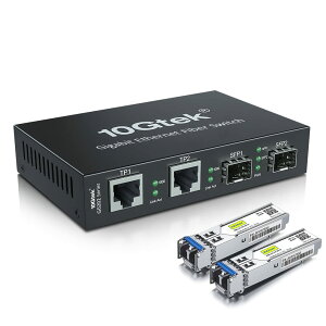 yz10Gtek MKrbg fBARo[^[ VO[h fALC 1.25Gb/s 2xSFP|[g to 2x10/100/1000Base-Tx t@Co[Ro[^[ 2x1000Base-LX SFP t Zbgi1310nm 20kmj