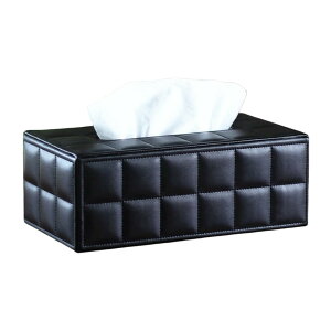 【送料無料】Charmoon ティッシュケース 箱ごと入る レザー 革 軽量 頑丈 防水 シンプル 北欧 おしゃれ エレガント 卓上 (ブラック)