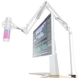 【送料無料】CACENCAN M02 マイクスタンド マイクアームスタンド 卓上デスクアーム式 長く高くなる改良型 角度高さ調節 伸縮 折り畳み式 コンデンサーマイク用 生放送実況 配信 収録用 配線フ