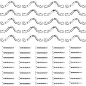 【送料無料】Selinear アイレット固定プレート背弓形 20個セット 316ステンレススチール 耐腐食性 室内 屋外 カヤック ボート 固定 船舶 建築 マッチングネ ネジ40個付 (4mm)