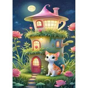 【送料無料】JISHSHAY ダイヤモンドアート 猫 5D ダイヤモンドアート キット 人気 30x40cm ビーズアート 上級者 手芸キット ダイヤモンドアート ティーカップハウス 絵画キット 手作りキット DIY