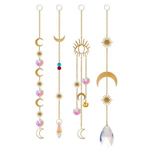 【送料無料】Koonafy サンキャッチャー ペンダント 4つセット クリスタル 水晶 風水物 水晶ペンダント ウィンドウ吊り飾り 装飾品 ぶら下げ ホーム 飾り 入り口 窓 玄関 車内飾り 庭の装飾用ウ