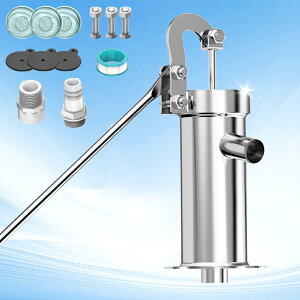 【送料無料】kilogorge 井戸ポンプ 手動 【アップグレードの強化】手押しポンプ井戸 手動ポンプ、 より高く、より厚いポンプボディ 一体ベース、井戸ポンプ 手押し ステンレス製 手動ポンプ