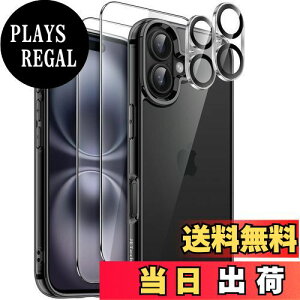 yzJETech 5 in 1 iPhone 16 6.1C`p P[X 2KXtB+2JYtBt 5Zbg ΂܂Ȃ ϏՌop[X}zJo[ (ubN)