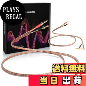 【送料無料】【UCINNOVATE】無酸素純銅線プラグ スピーカー ケーブル 完成品ハンダ済み HIFIオーディオメインスピーカーケーブル (バナナプラグ⇔直角スピーカーバナナプラグ L型) (3.0mx2本)