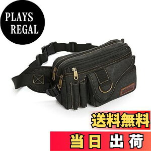 【送料無料】ウエストバッグ ウエストポーチ 大容量 5ポケット メンズ ヒップバック ウォーキングポーチ ボディバッグ アウトドア 登山 (ブラック)