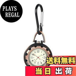 【送料無料】Lancardo ナースウォッチ 懐中時計 メンズ レディース アナログ 夜光 カラビナ レッド