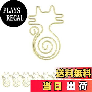 【送料無料】CAPASTEC ペーパークリップ メモクリップ 可愛い ブックマーク 書類整理/招待状/付箋/手紙/メモ帳用 文房具 オフィス 装飾 色が豊富 スタイルが多様 金色 猫 A型 10本入り